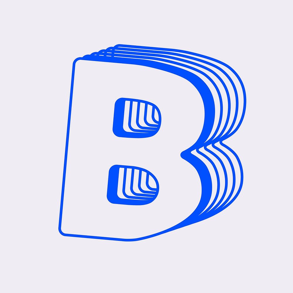 Letter B layered alphabet design