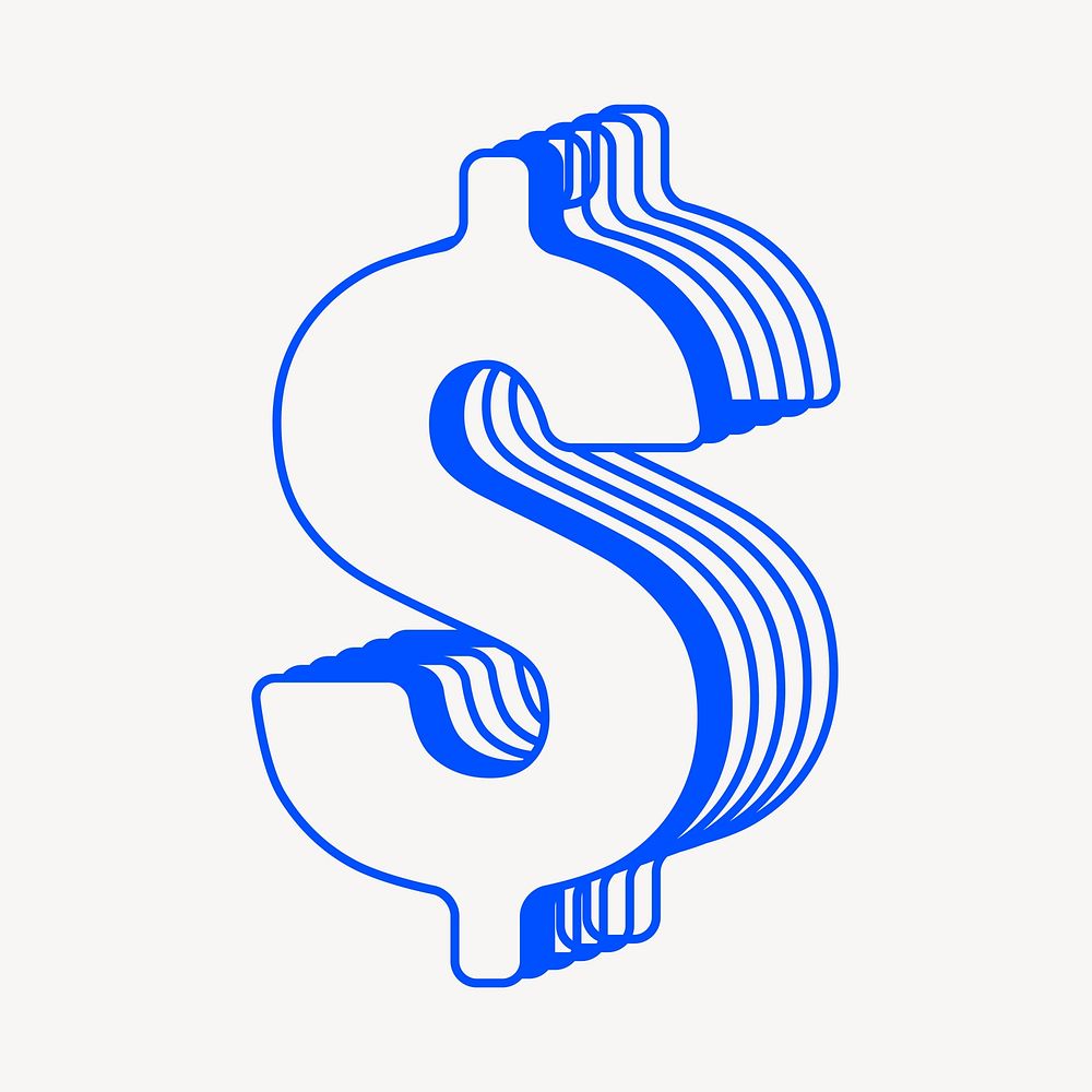 Blue dollar sign symbol