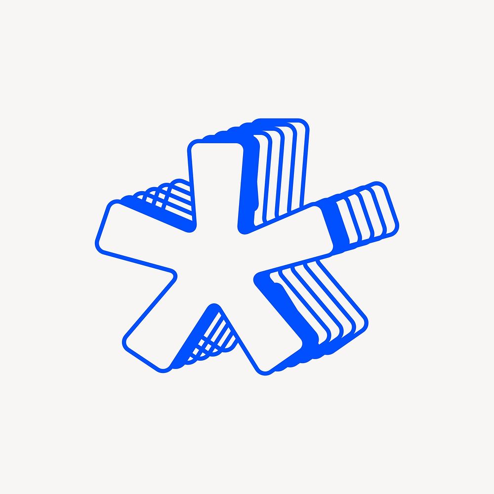 Blue asterisk symbol