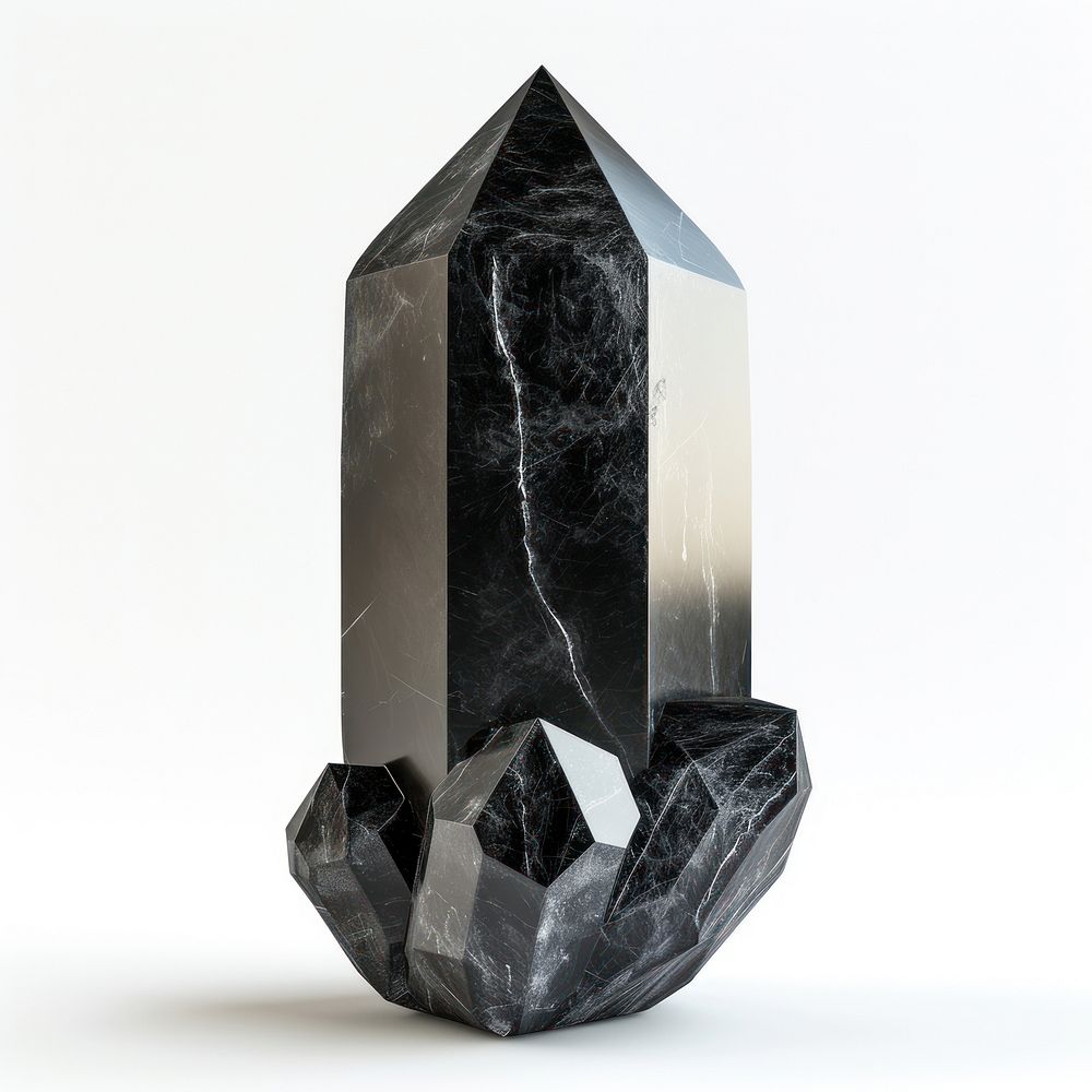 Black matte crystal mineral quartz.
