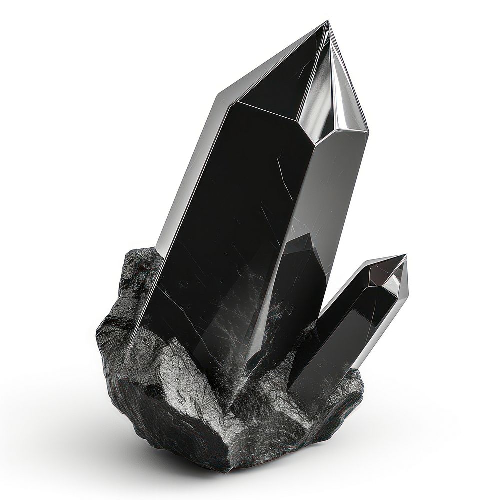 Black matte crystal gemstone mineral.