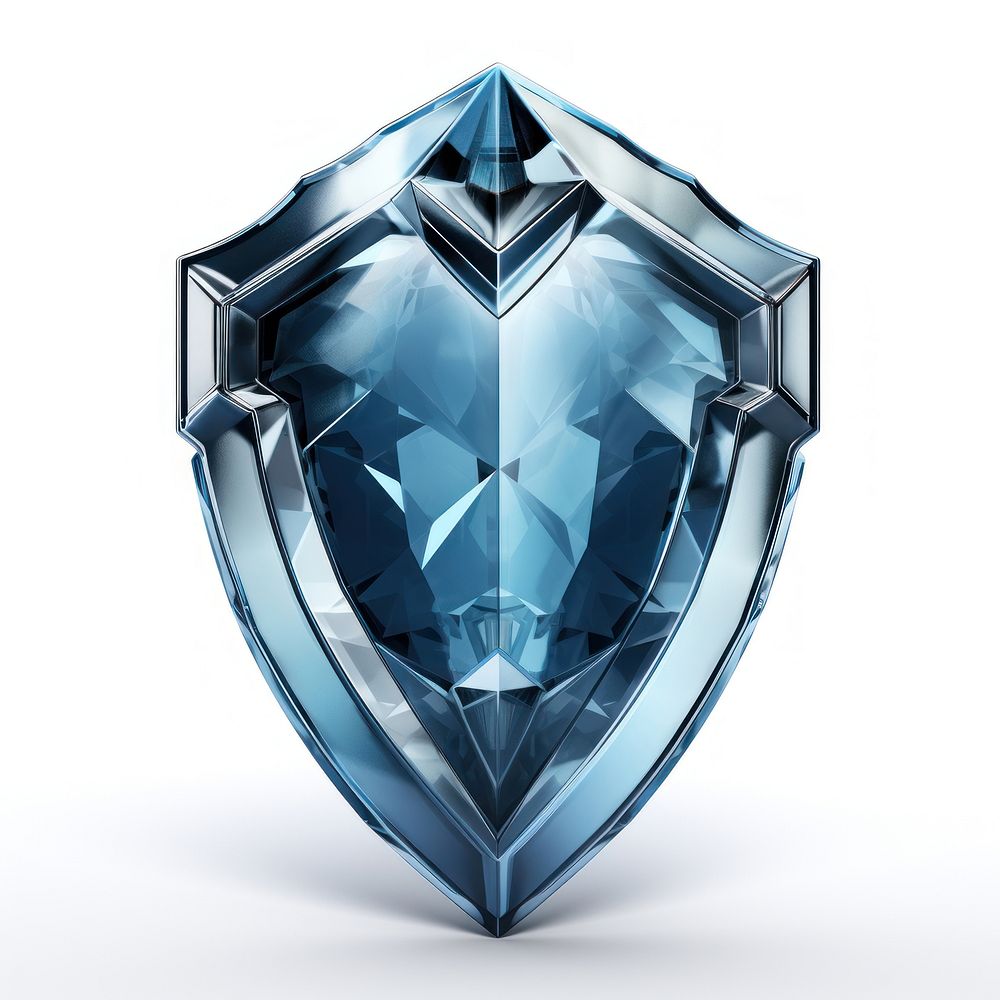 Blue knight shield gemstone jewelry diamond.