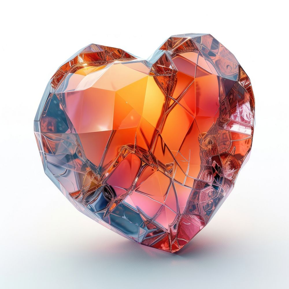 Broken heart gemstone jewelry crystal.