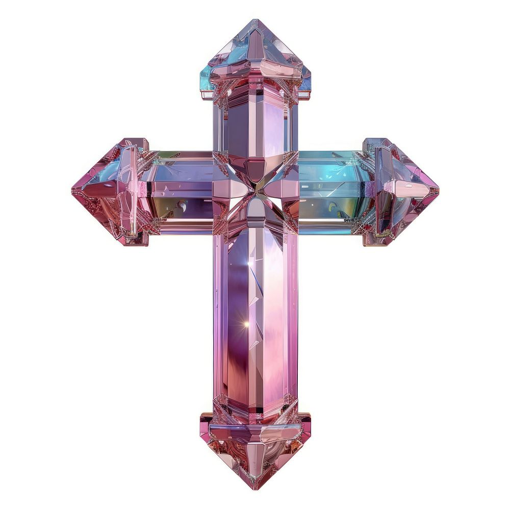 Christ cross crystal gemstone symbol.