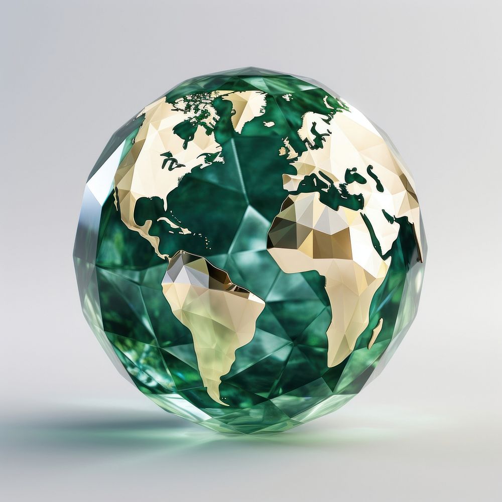 Earth globe gemstone jewelry sphere.