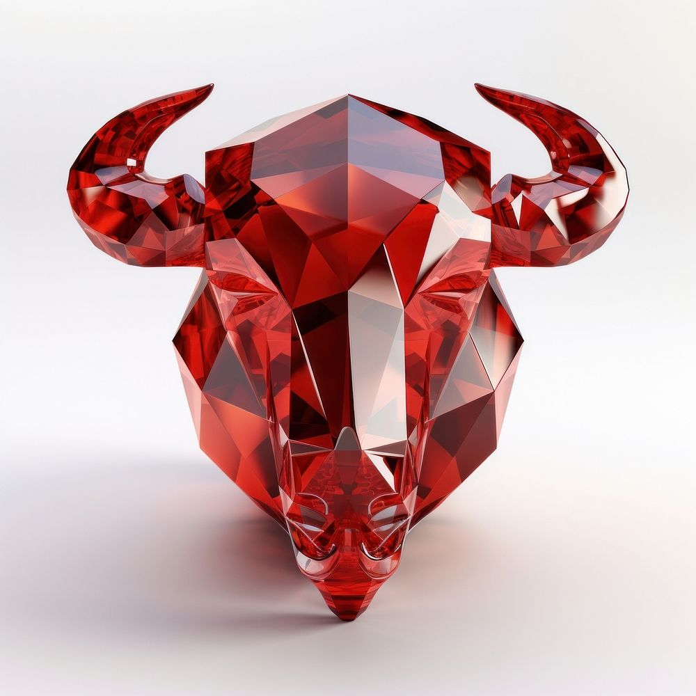 Front red bull head gemstone jewelry accessories.