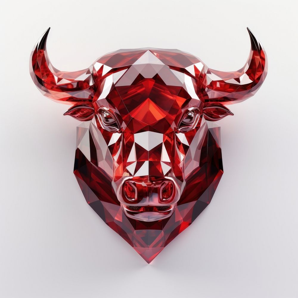 Front red bull head gemstone accessories livestock.
