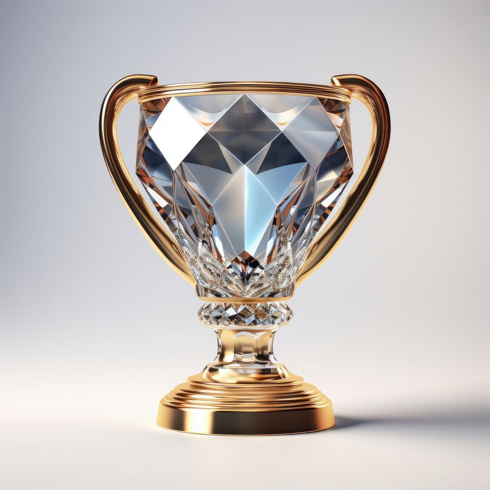 Gold trophy cup gemstone jewelry diamond.