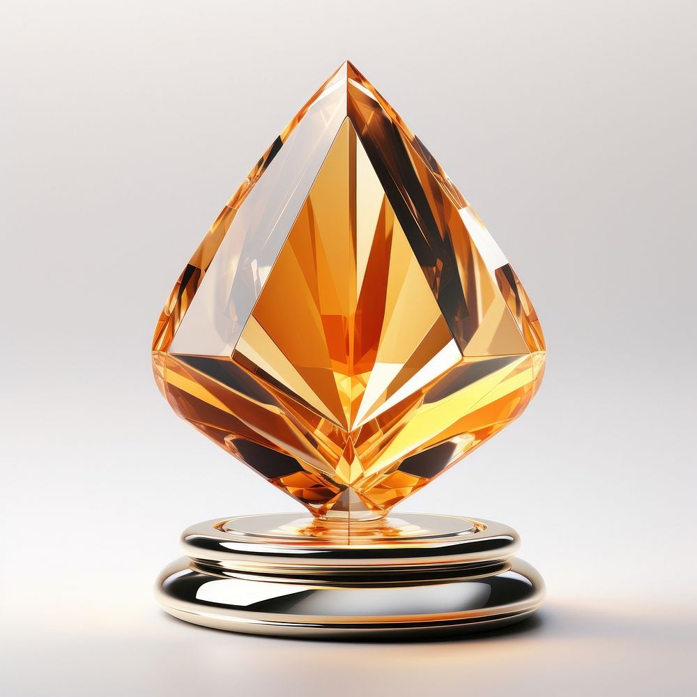 Gold trophy gemstone jewelry crystal.