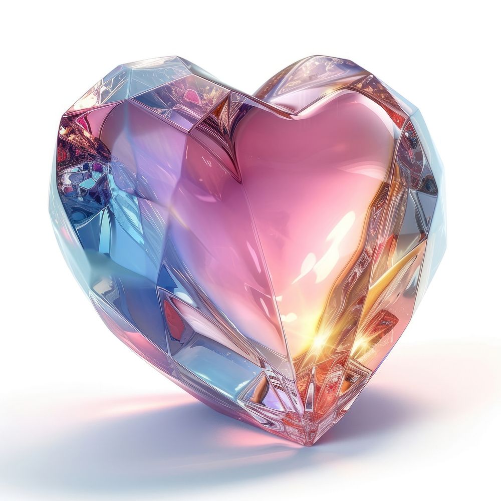 Heart gemstone jewelry crystal.