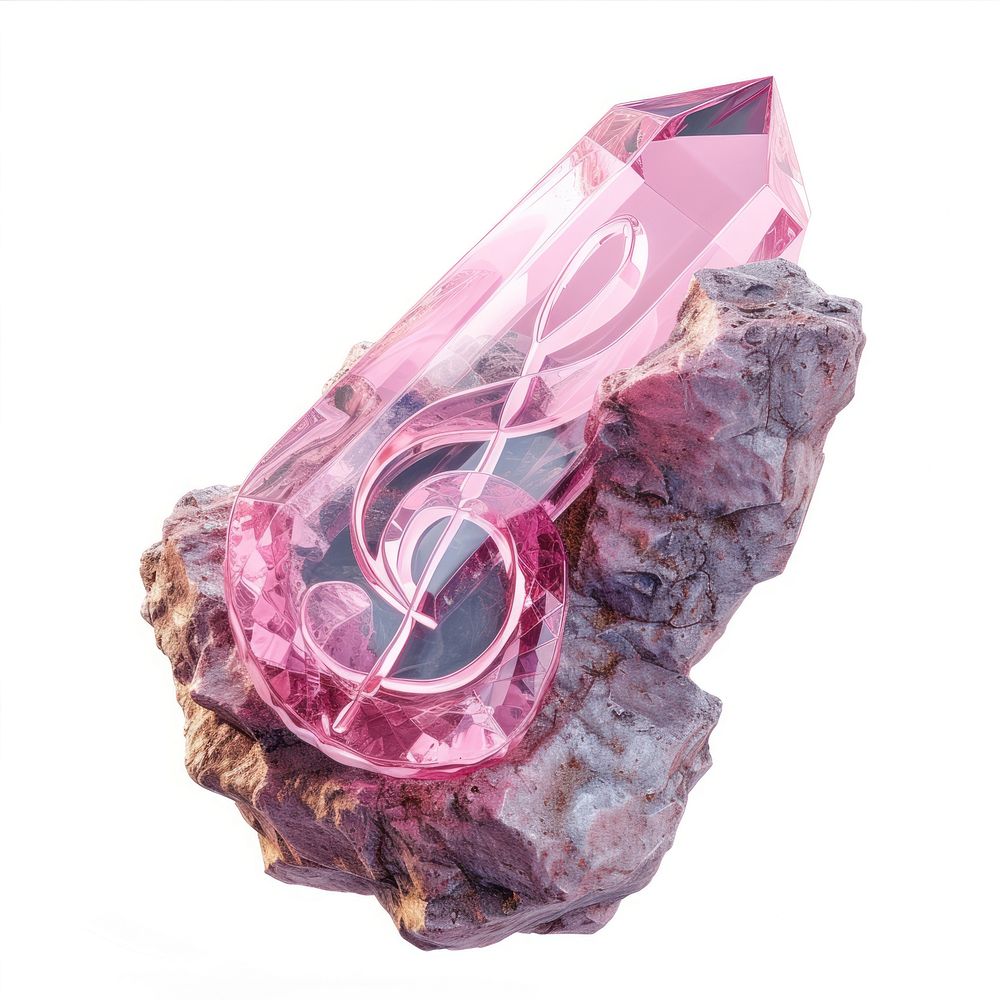 Music symbol gemstone crystal amethyst.