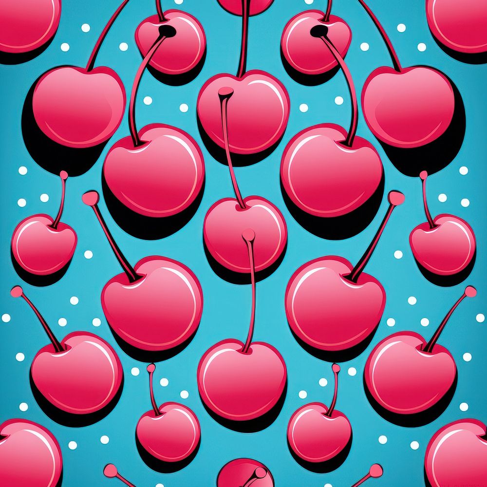 Cherry pattern fruit plant food.