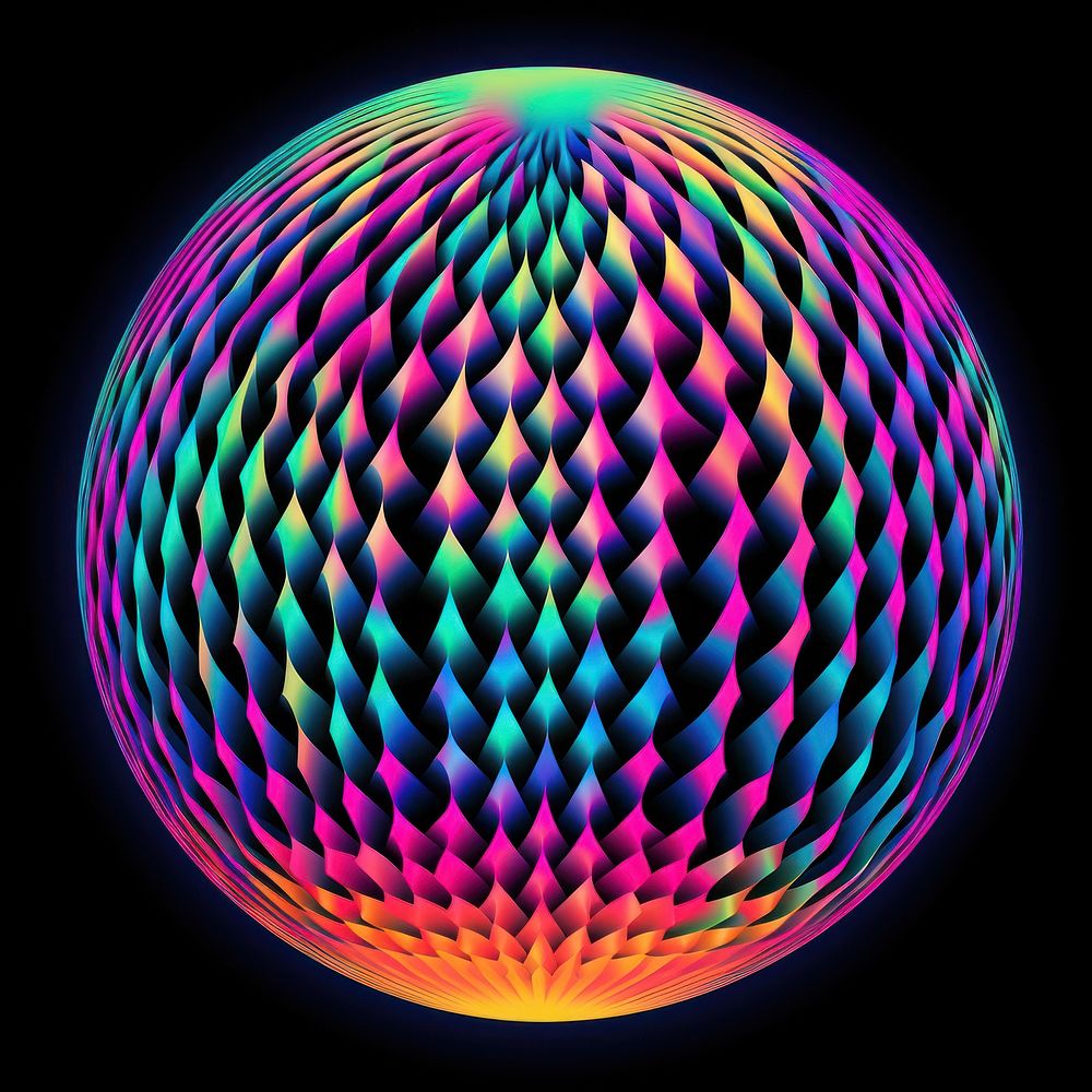 Crytal ball pattern sphere purple art.