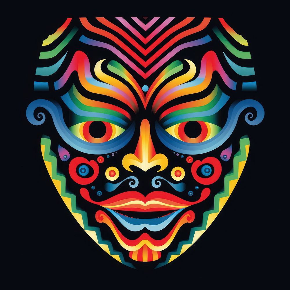Mask pattern art representation creativity.