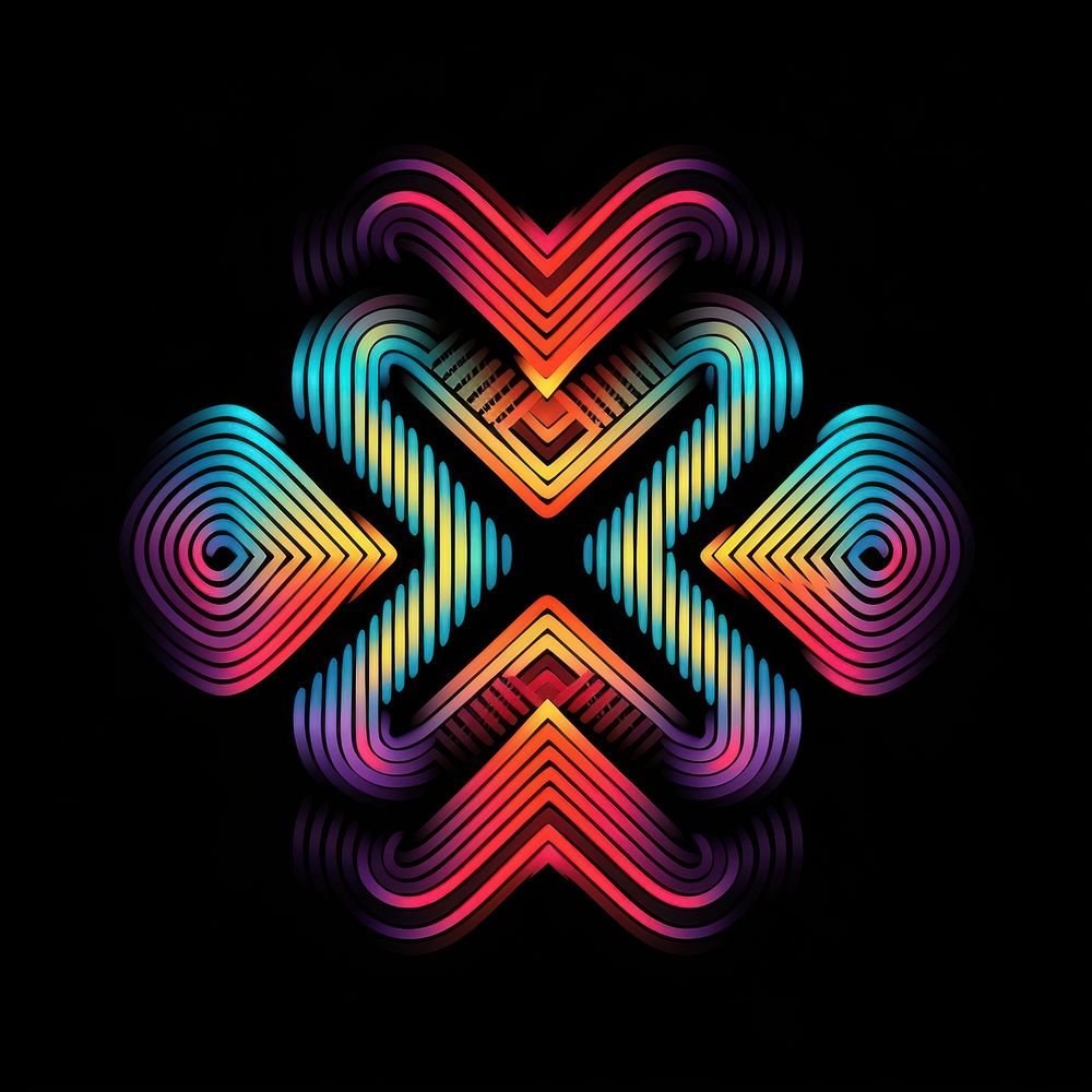 Chest pattern abstract light neon.