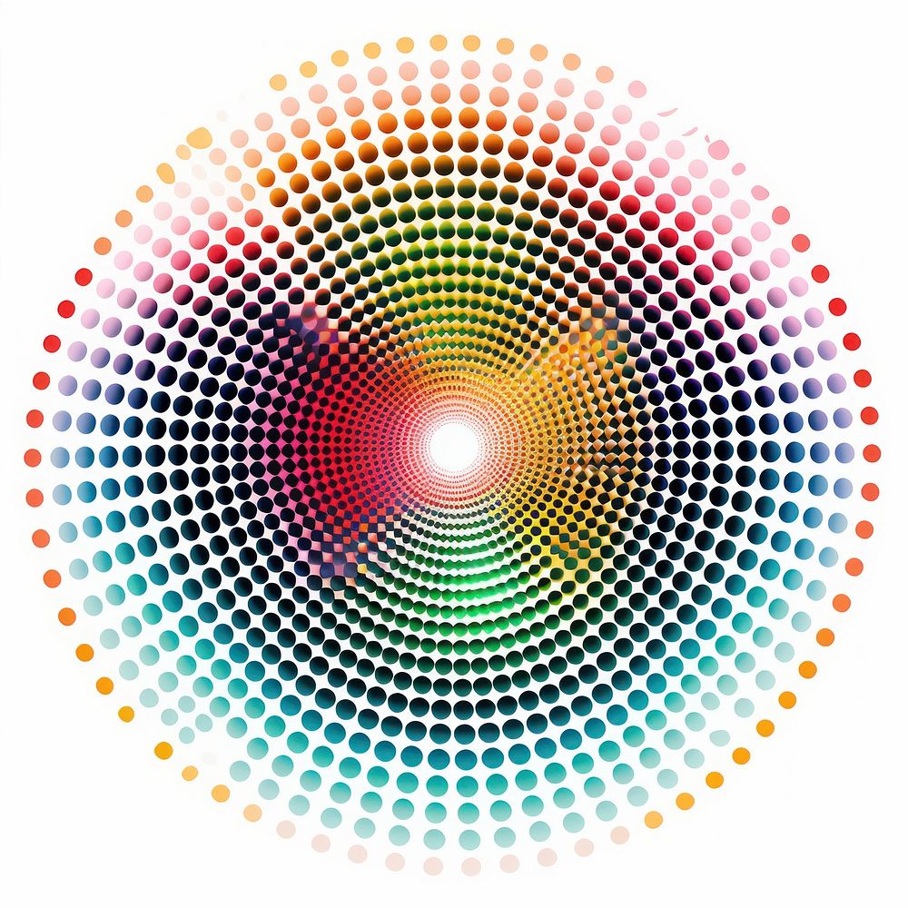 Dot pattern abstract spiral illuminated.