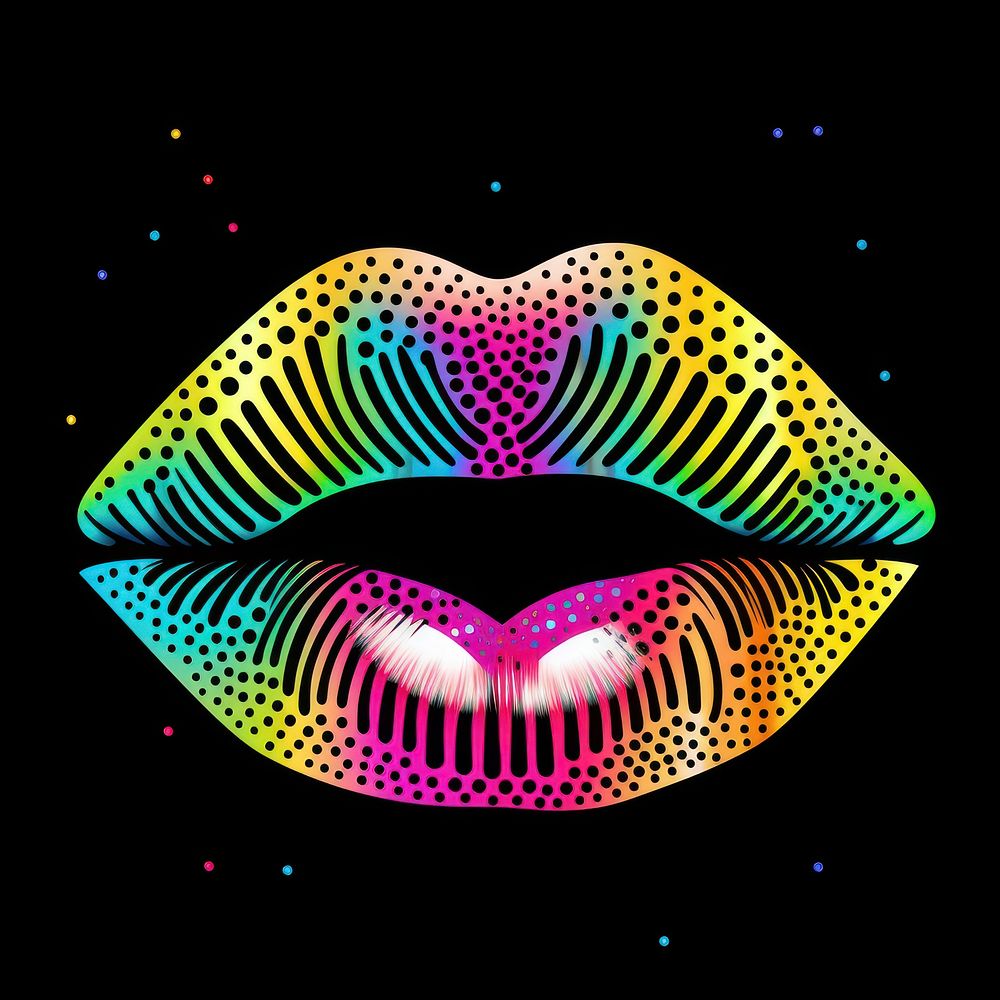 Lips pattern graphics art illuminated.