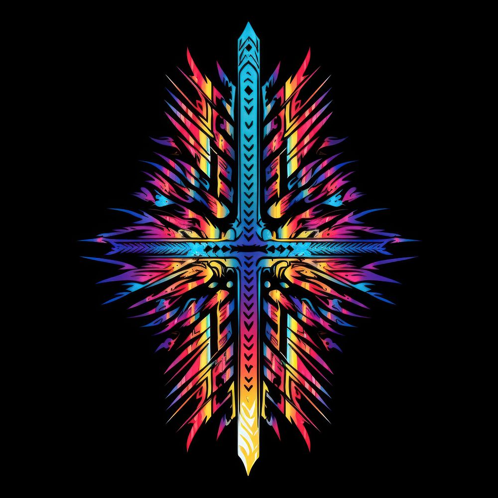 Sword pattern background art kaleidoscope illuminated.