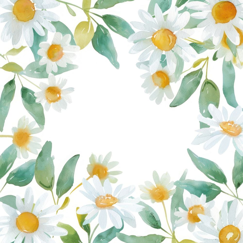 Cute daisy square border pattern backgrounds flower.