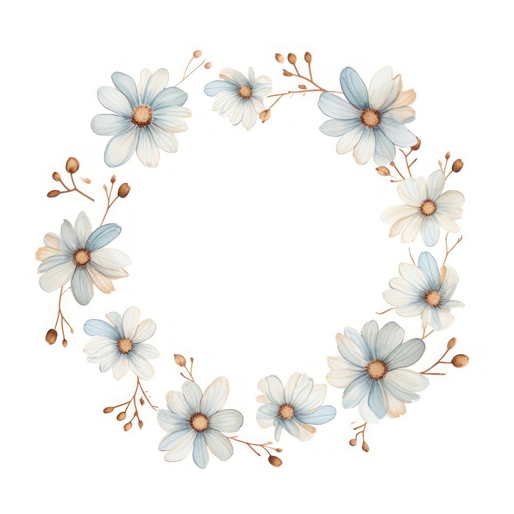 Coffee daisy circle border pattern jewelry wreath.