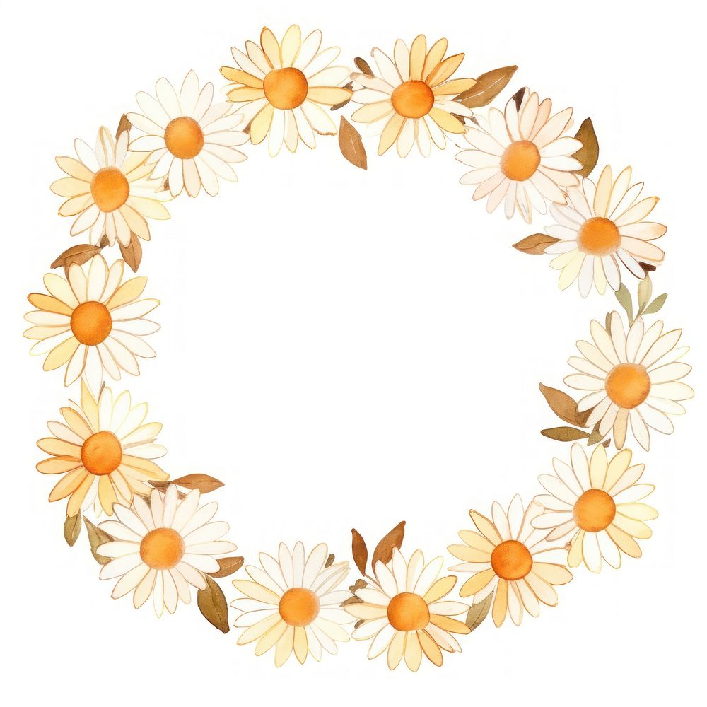 Coffee daisy circle border pattern flower petal.