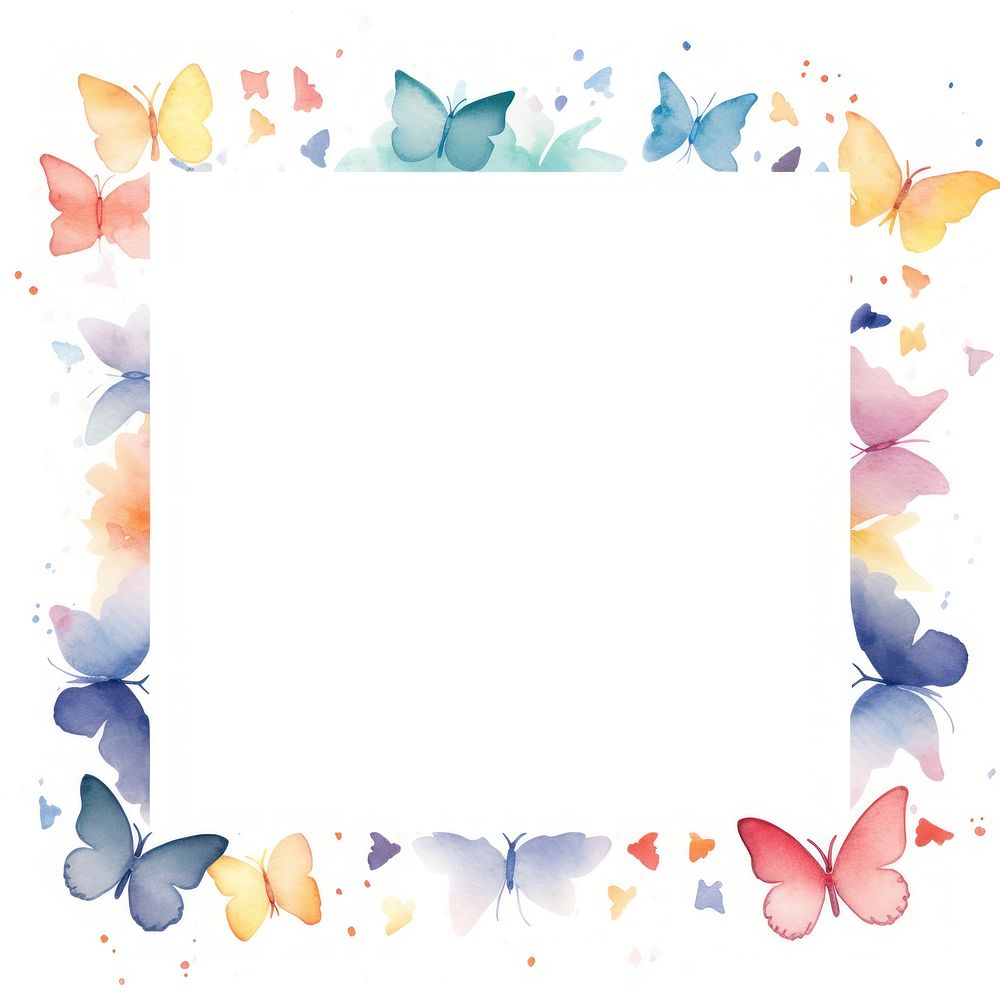 Butterfly square border backgrounds pattern petal.