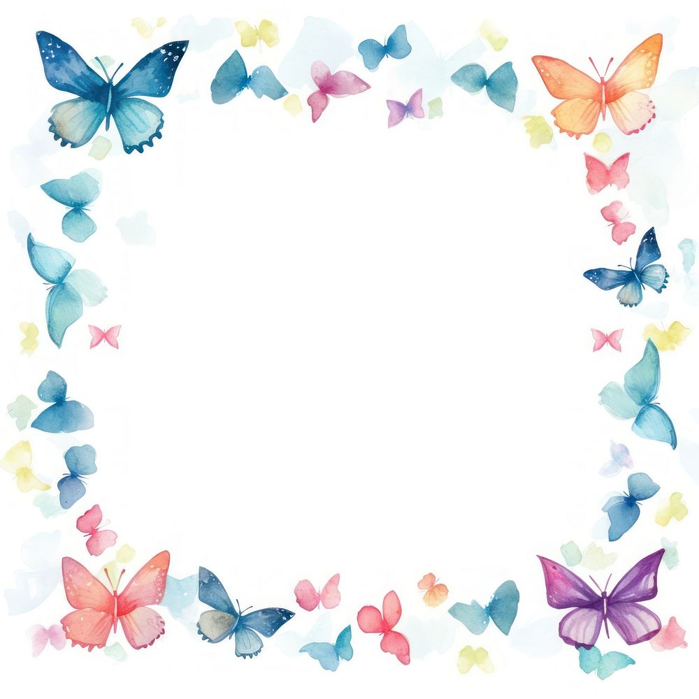 Butterfly square border backgrounds pattern paper.
