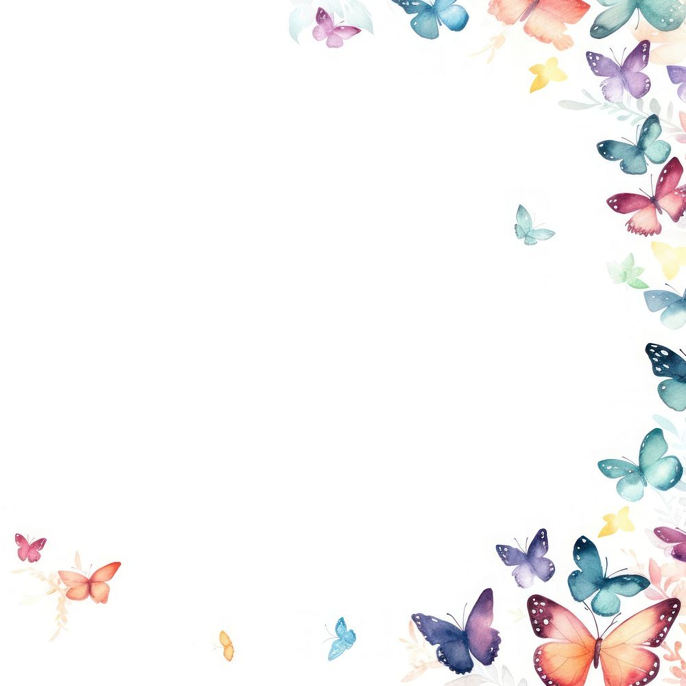 Butterfly square border pattern backgrounds petal.
