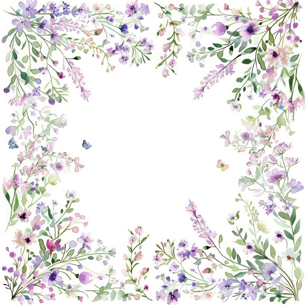 Flower square border pattern backgrounds wreath.