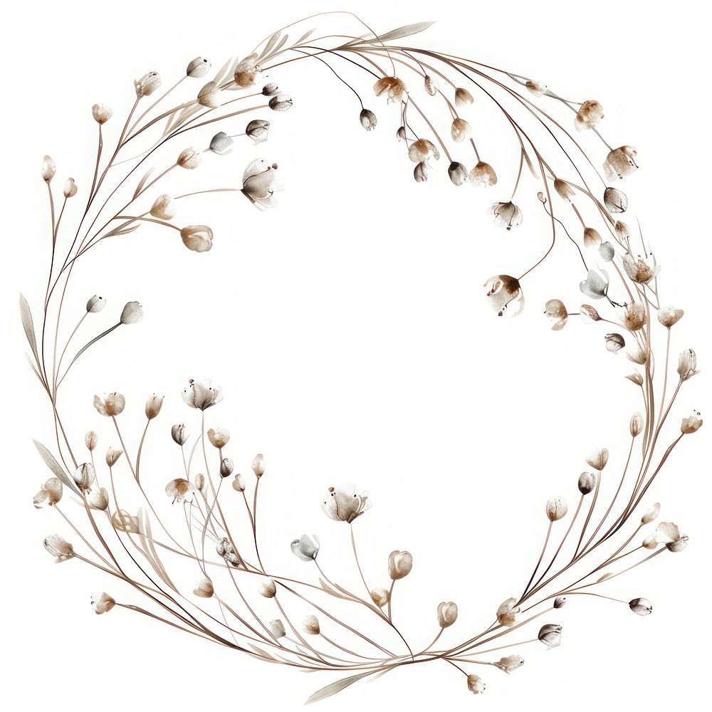 Little flower circle border pattern white background accessories.