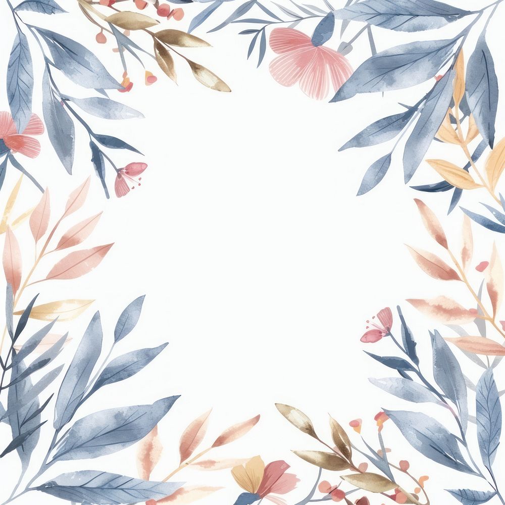 Flower and leaves square border pattern backgrounds abstract.