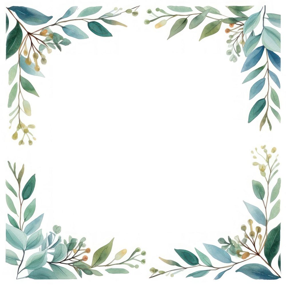 Little leaves square border pattern backgrounds frame.