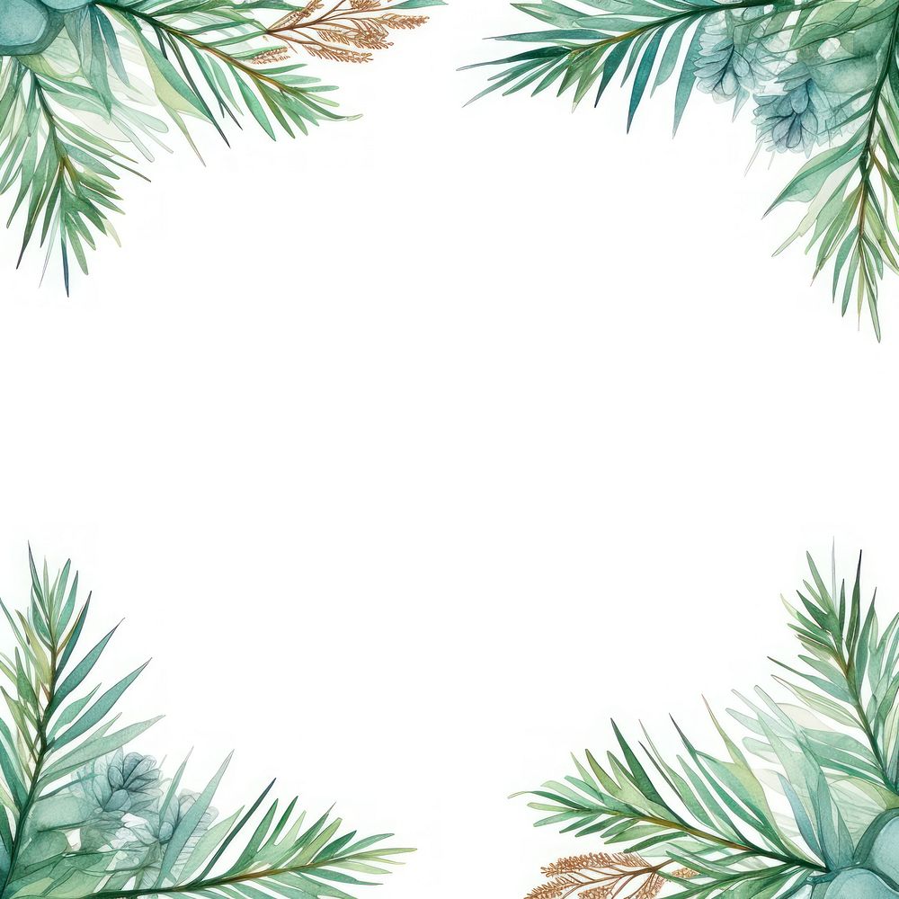 Pine leaves square border backgrounds pattern nature.