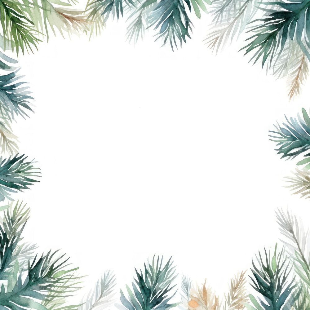 Pine leaves square border pattern backgrounds nature.