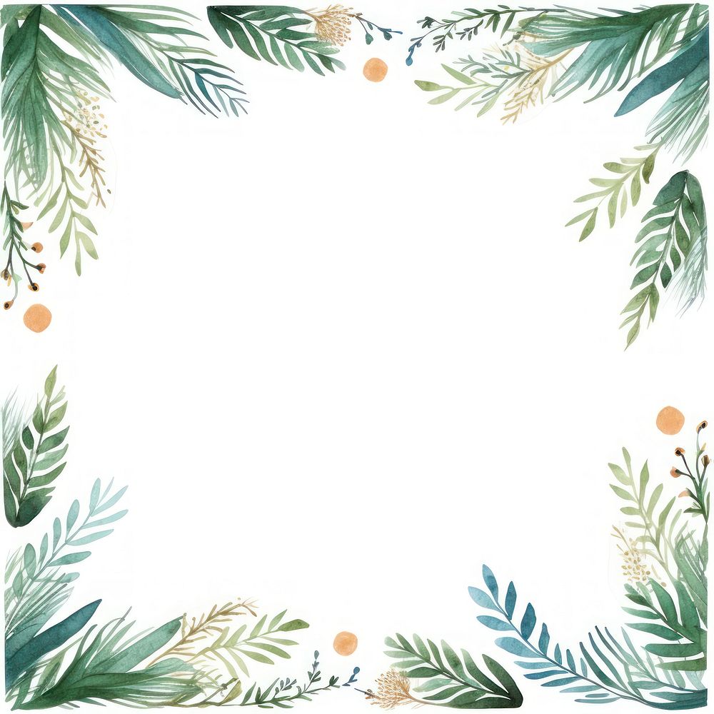 Pine leaves square border pattern backgrounds plant.