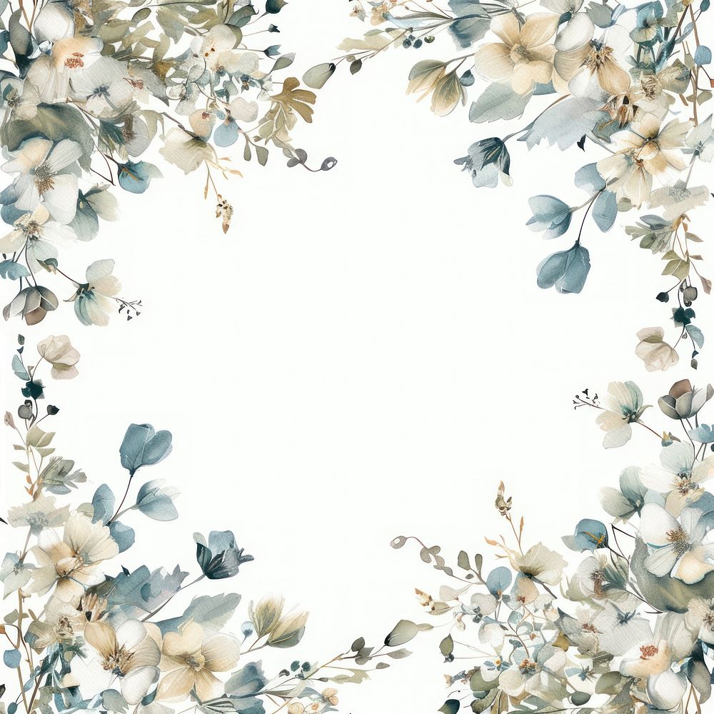 Small flowers square border backgrounds pattern fragility.