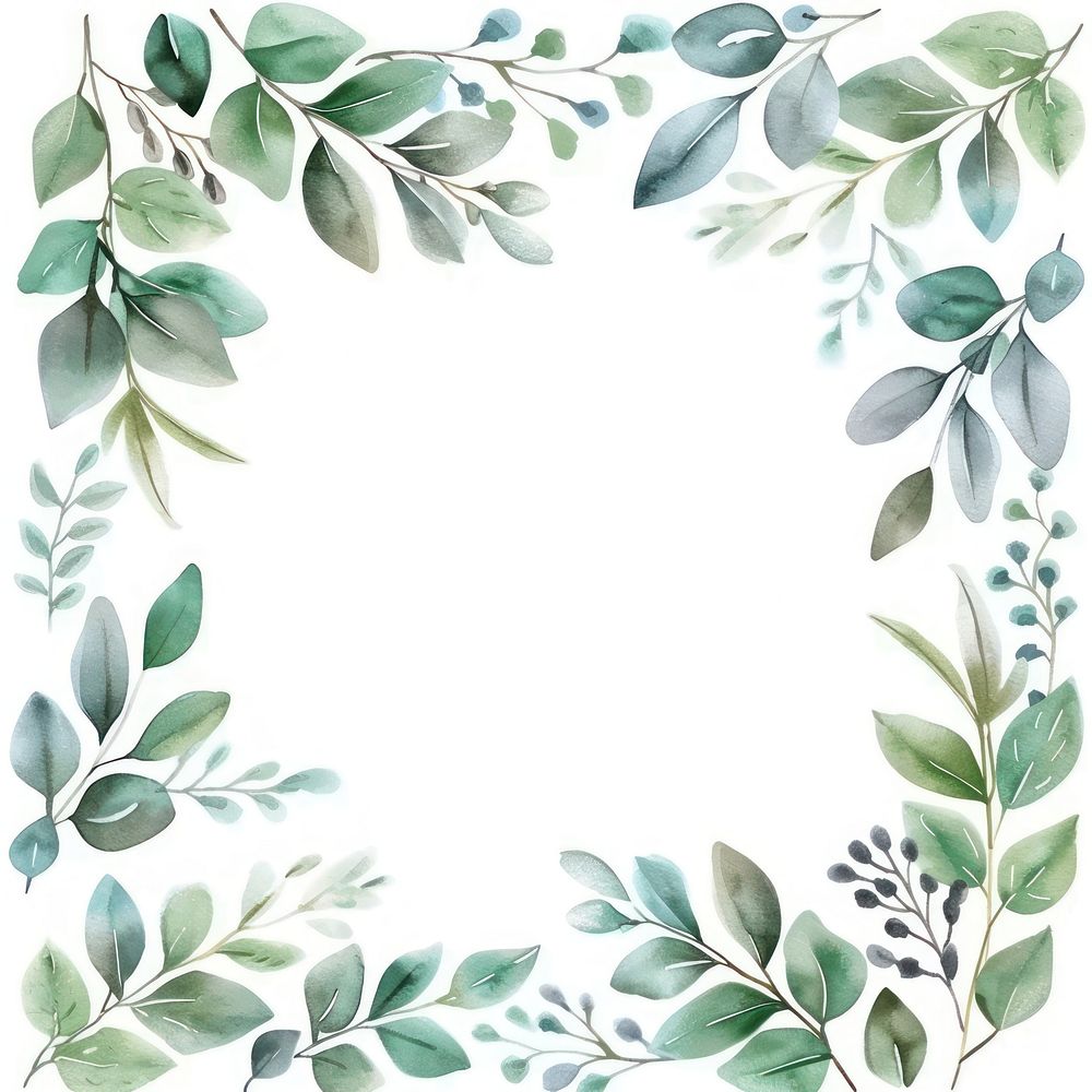Small leaf square border backgrounds pattern plant.