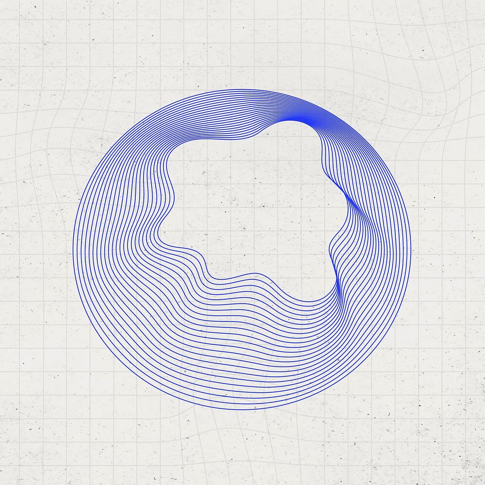 3D abstract blue round shape vector