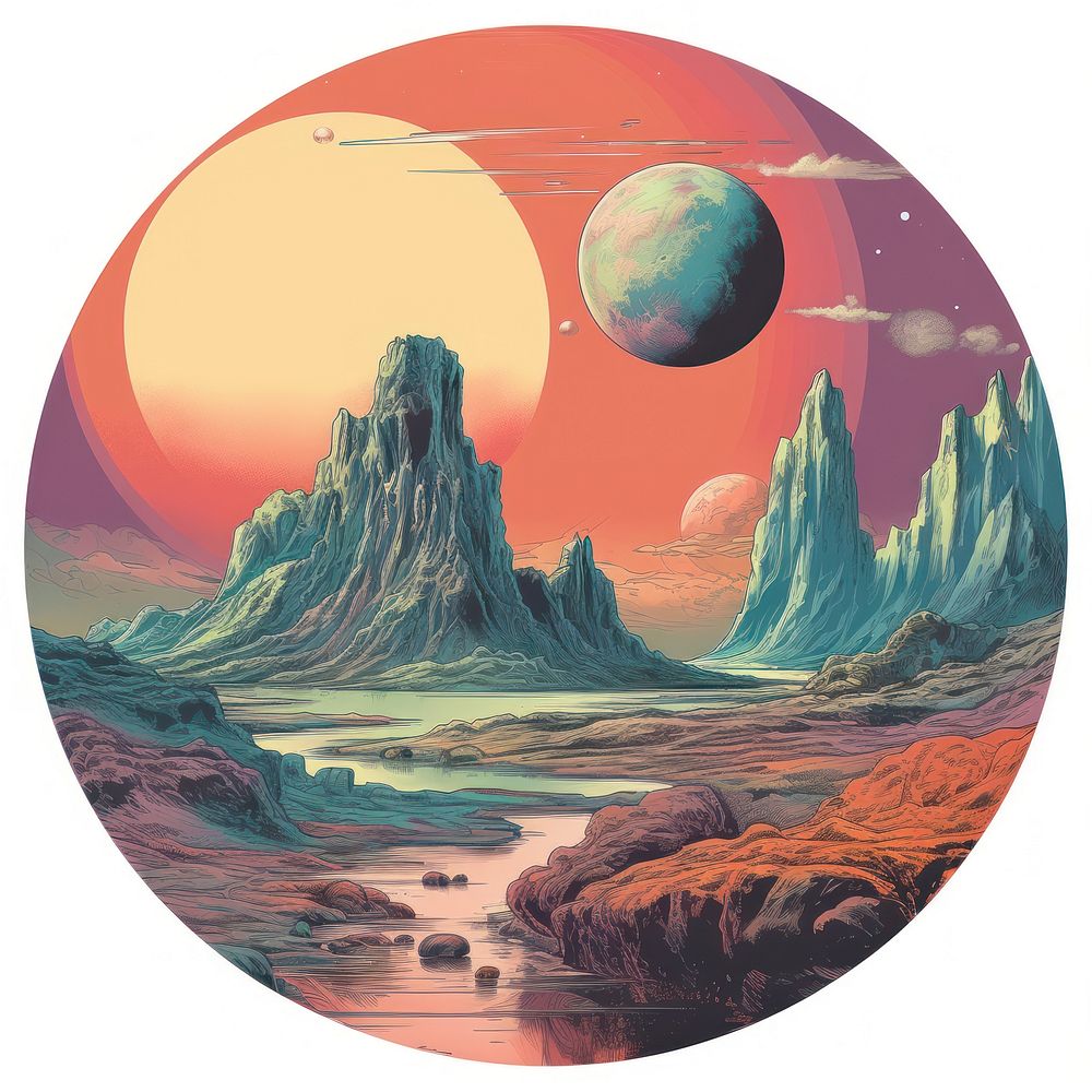 Planet painting nature space.