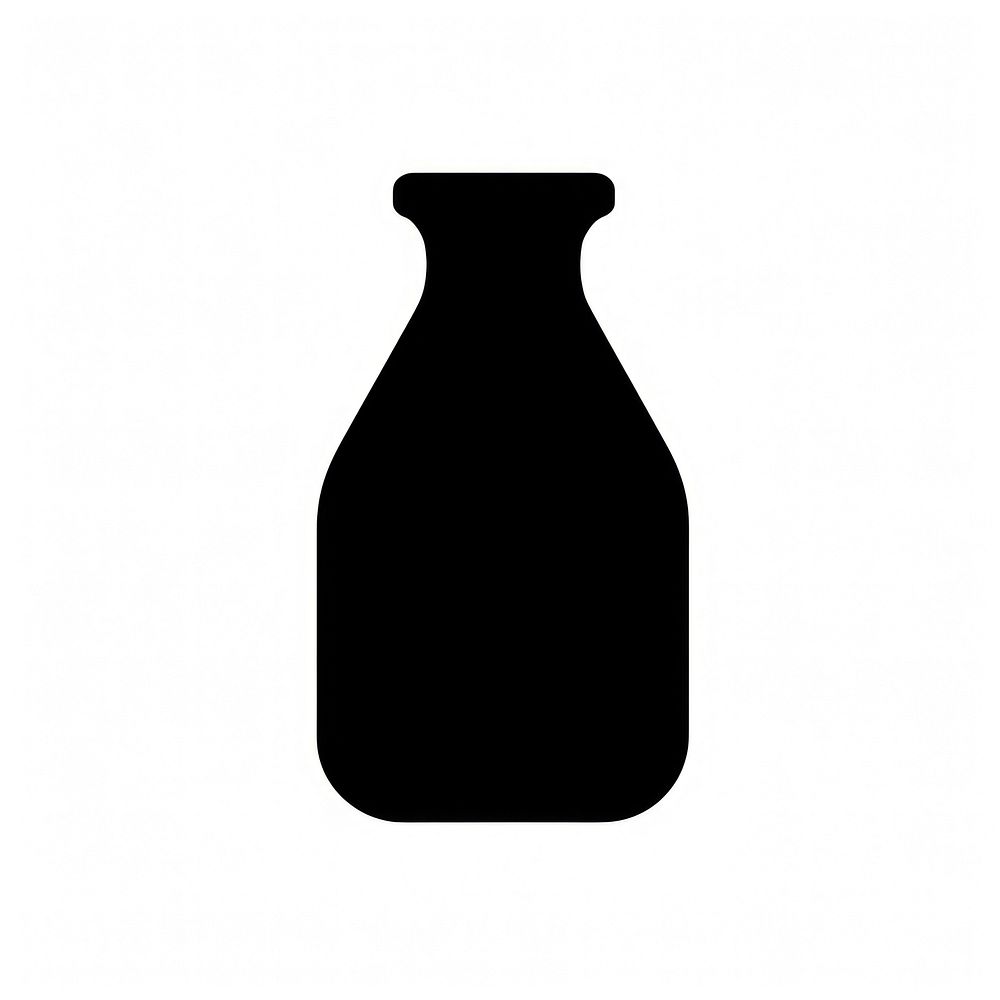 Milk bottle chips logo icon black vase white background.