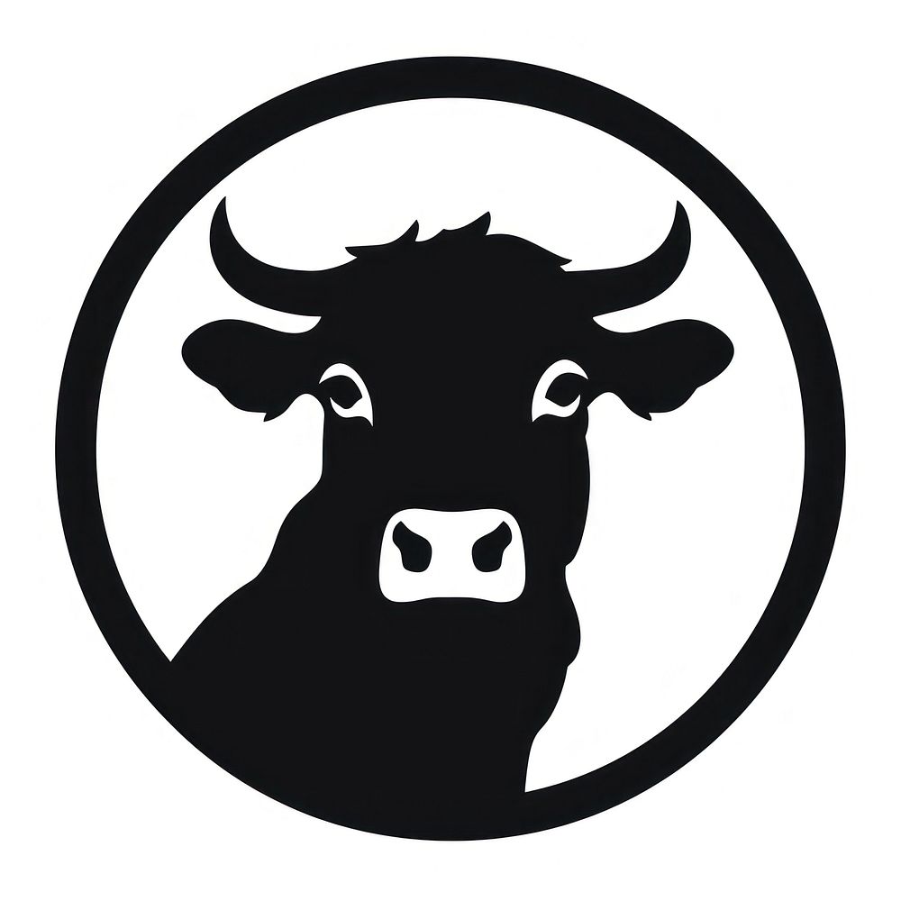 Animal logo icon silhouette livestock cattle.
