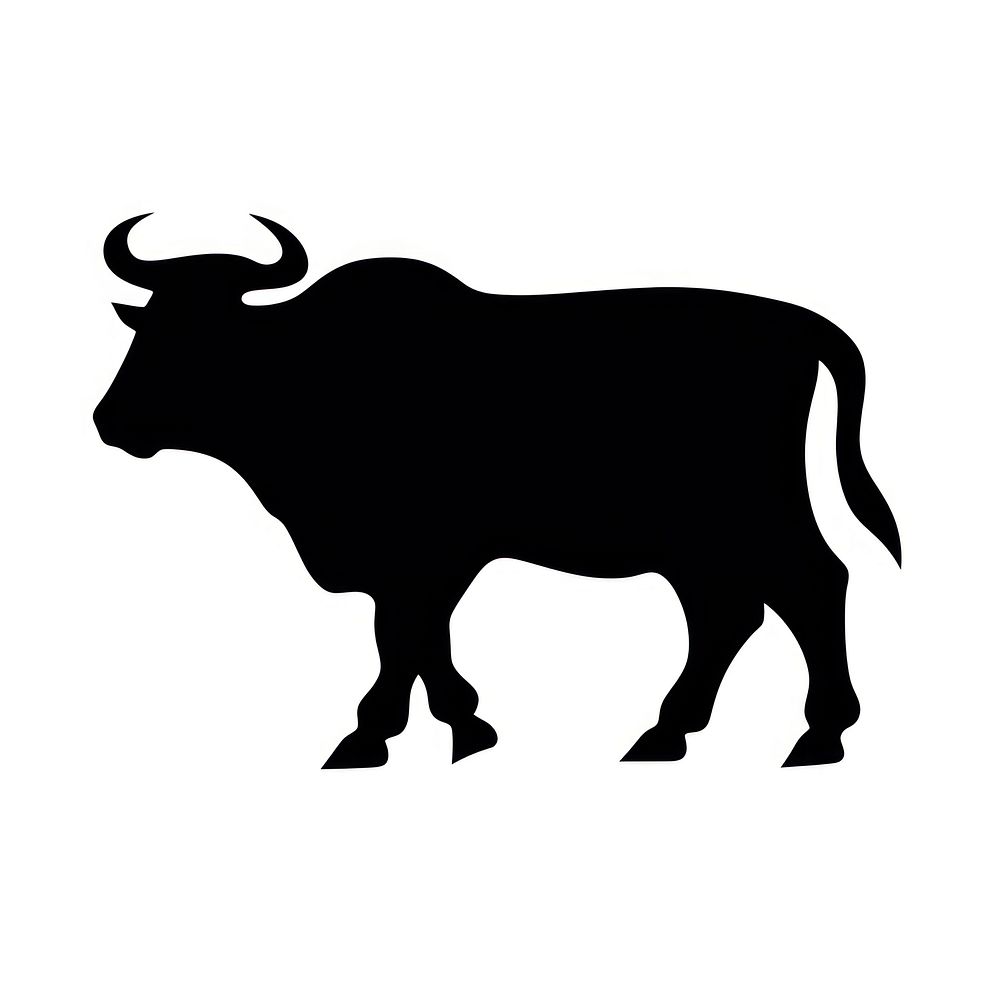 Animal logo icon silhouette livestock buffalo.