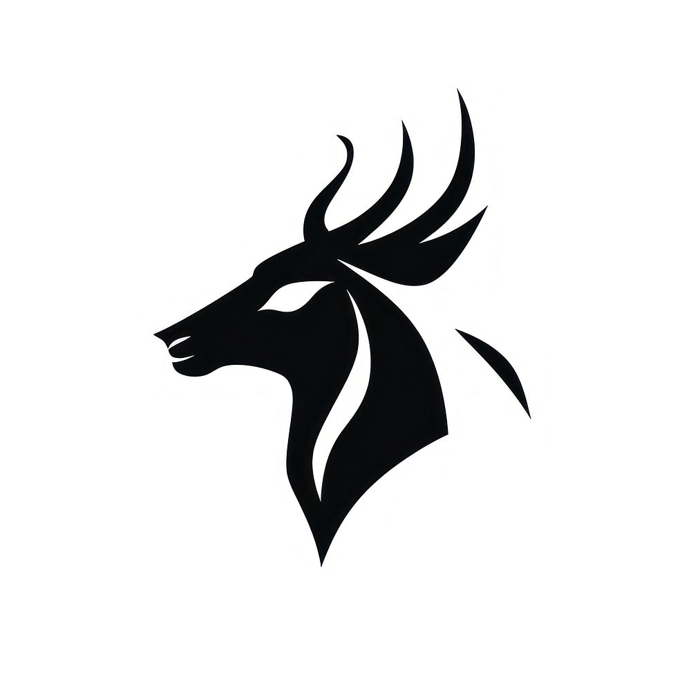Animal logo icon silhouette black white background.