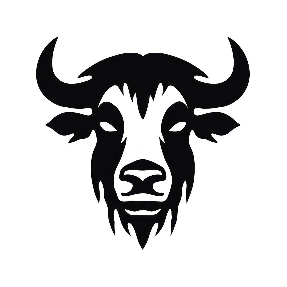 Buffalo logo icon mammal animal black.