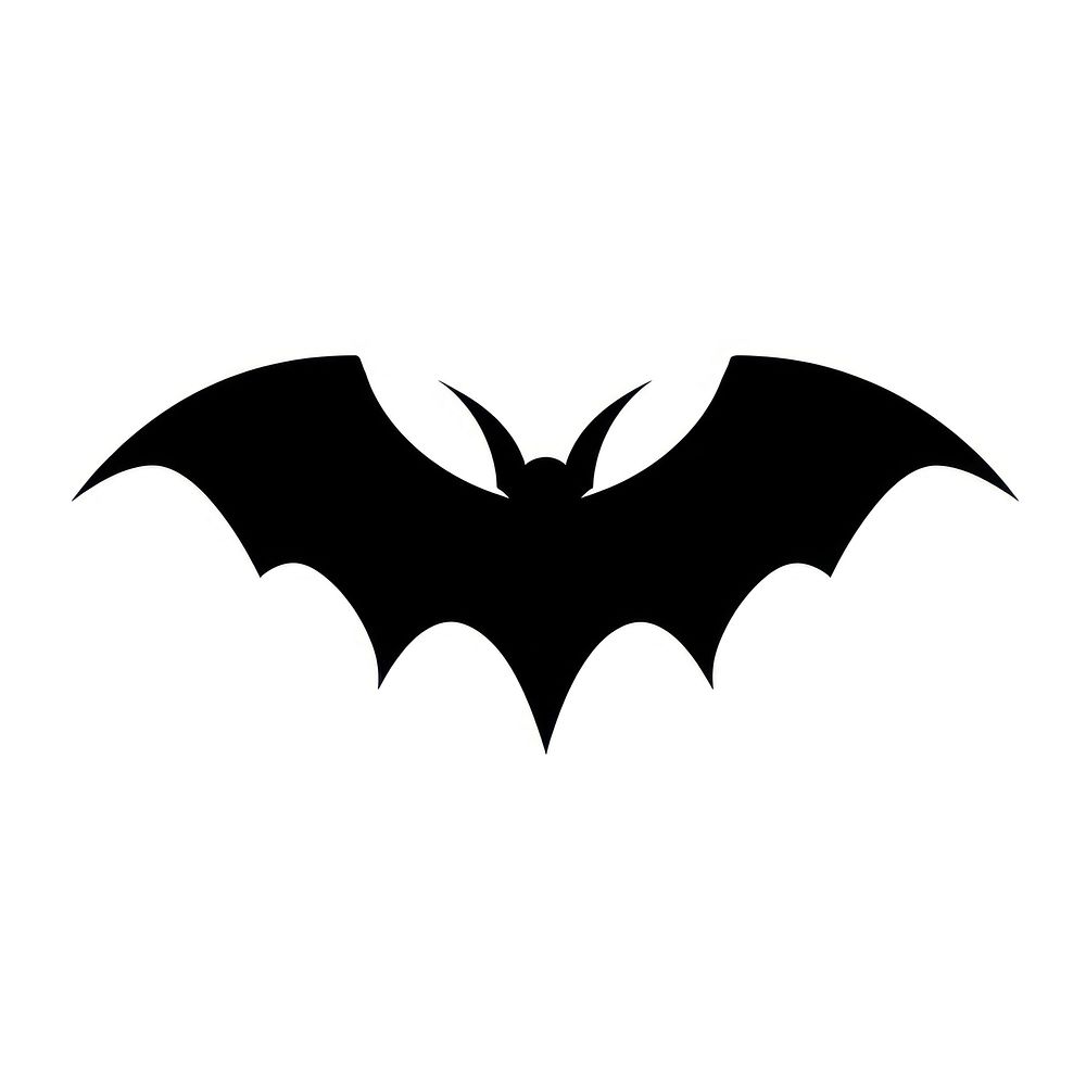 Bat logo icon silhouette black monochrome.