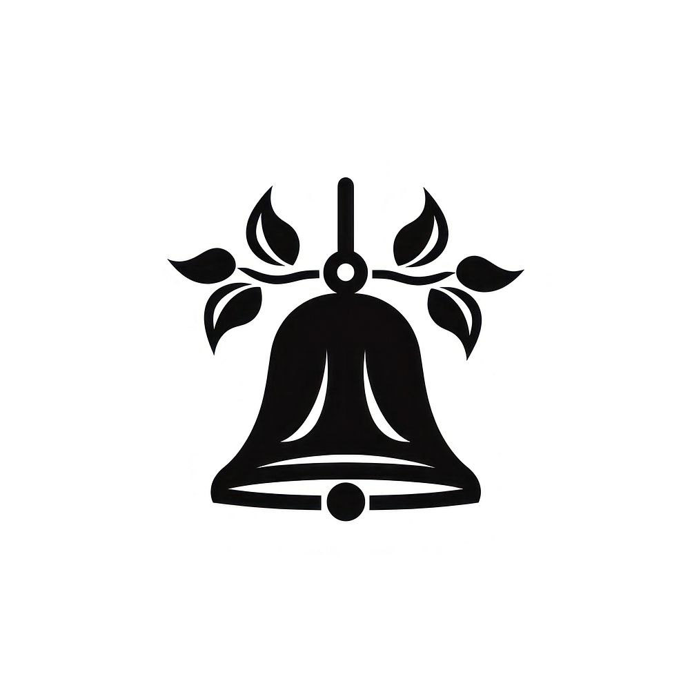 Bell flowers logo icon black white background technology.