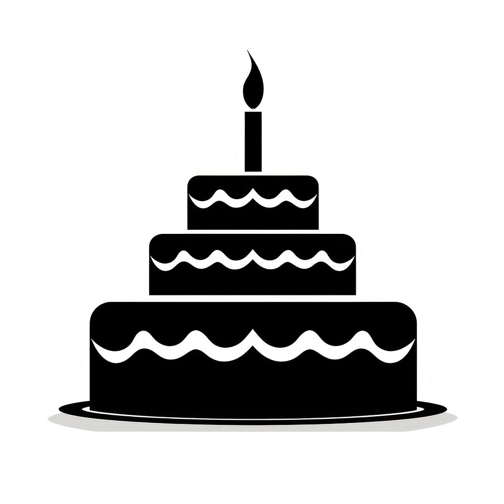 Birthday cake logo icon dessert black anniversary.