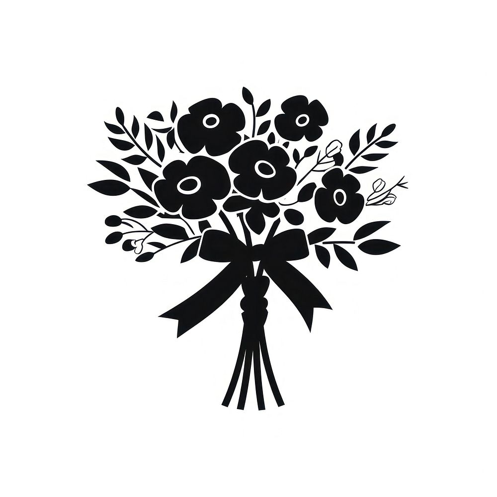 Bouquet logo icon silhouette flower plant.