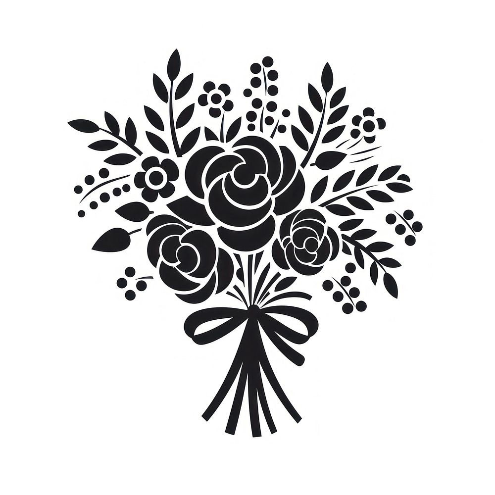 Bouquet logo icon pattern white celebration.