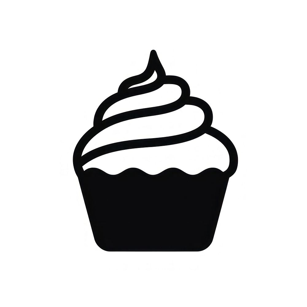 Cupcake logo icon dessert cream black.